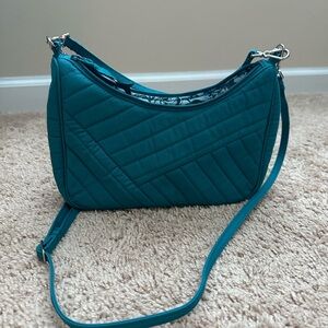 Teal Quilted Shoulder Bag